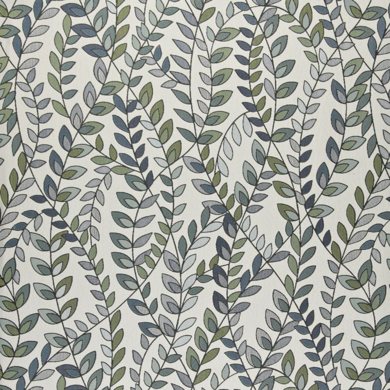 1 Yard Heavy Duty Woven Polyester Upholstery Blue, Green and Off White Fabric 54 Inches